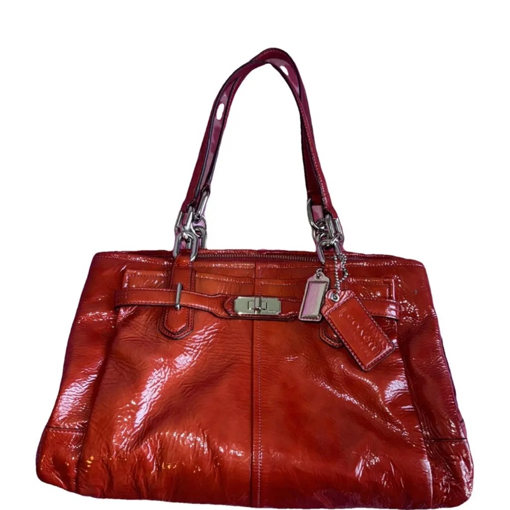 Coach Red Chelsea Jayden patient 2012 vintage Leather Tote Bag